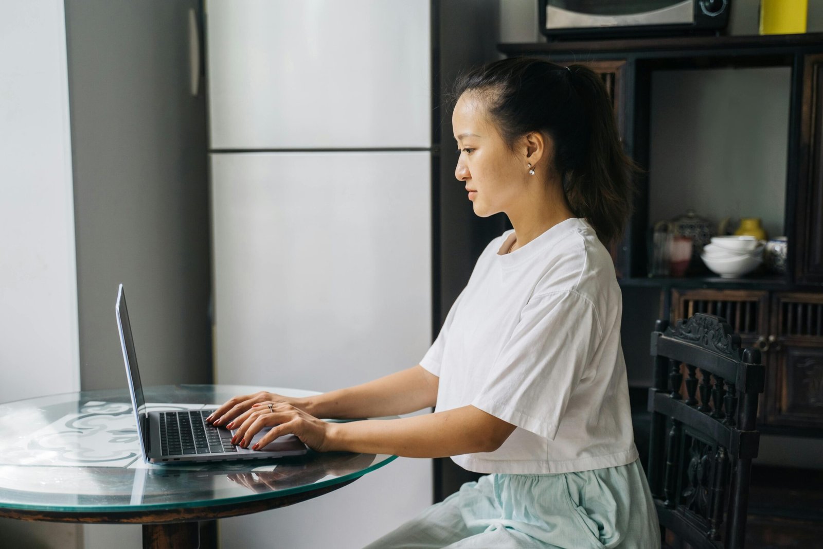 Young Woman Using a Laptop