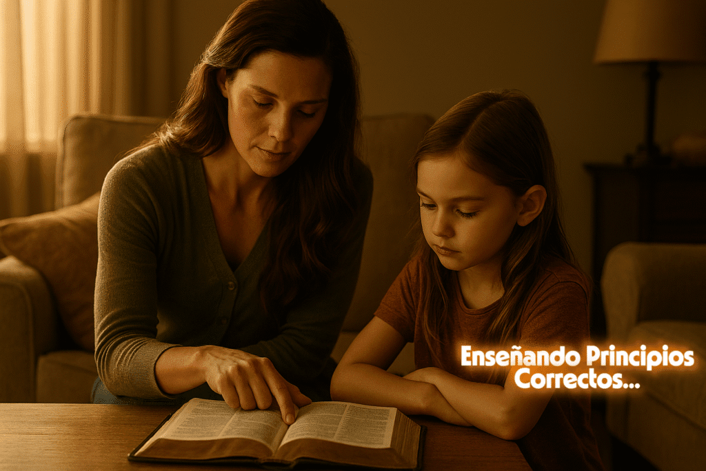 Madre enseñando a su hija titulo principios correctos.png Principios correctos...